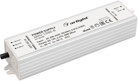 Блок питания ARPV-12080-B (12V, 6.7A, 80W) (Arlight, IP67 Металл, 3 года) 023189