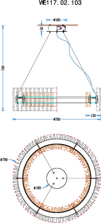 картинка Подвесная люстра Patricia WE117.02.103 от магазина BTSvet