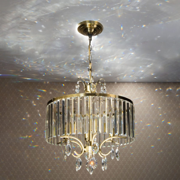 картинка Люстра подвесная хрустальная Бронза Инга CL335163 от магазина BTSvet