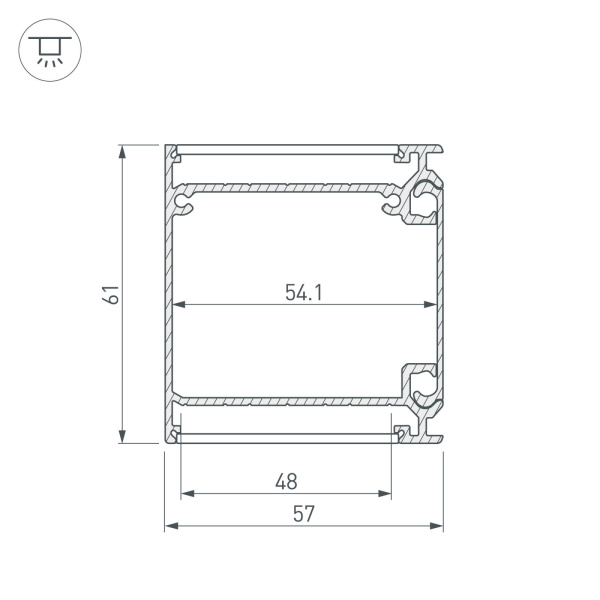 картинка Профиль BOX57-DUAL-2000 ANOD (Arlight, Алюминий) 017359 от магазина BTSvet