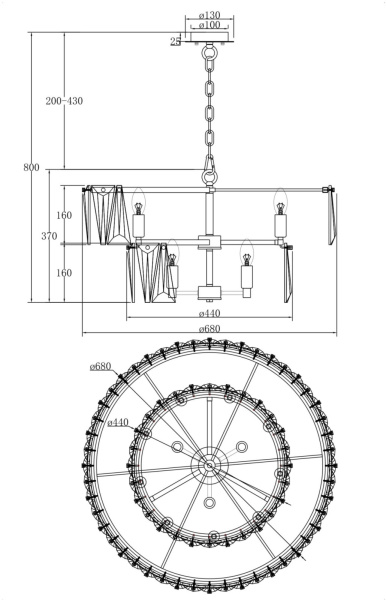 картинка Подвесная люстра Puntes MOD043PL-12CH от магазина BTSvet