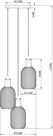 картинка Подвесной светильник Alina V2802-3P от магазина BTSvet