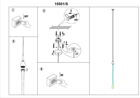 картинка Подвесной светодиодный светильник 15501/S chrome от магазина BTSvet