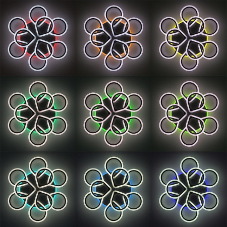 картинка Потолочная люстра светодиодная с управлением голосом и смартфоном с пультом регулировкой цветовой температуры и яркости Транай CL235A195E RGB от магазина BTSvet