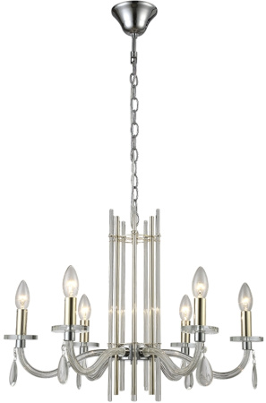 Подвесная люстра AURELIO AURELIO SP6 GOLD+CHROME/TRANSPARENT