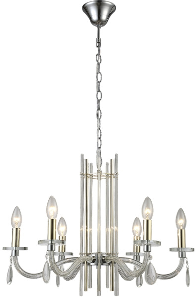 Подвесная люстра AURELIO AURELIO SP6 GOLD+CHROME/TRANSPARENT