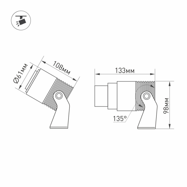 картинка Прожектор светодиодный ALT-RAY-ZOOM-R61-12W Warm3000 (DG, 10-60 deg, 230V) (Arlight, IP67 Металл, 3 года) 026447 от магазина BTSvet