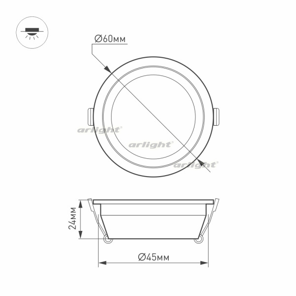 картинка Светодиодный светильник мебельный LTM-R60WH-Frost 3W Warm White 110deg (Arlight, IP40 Металл, 3 года) 020762 от магазина BTSvet