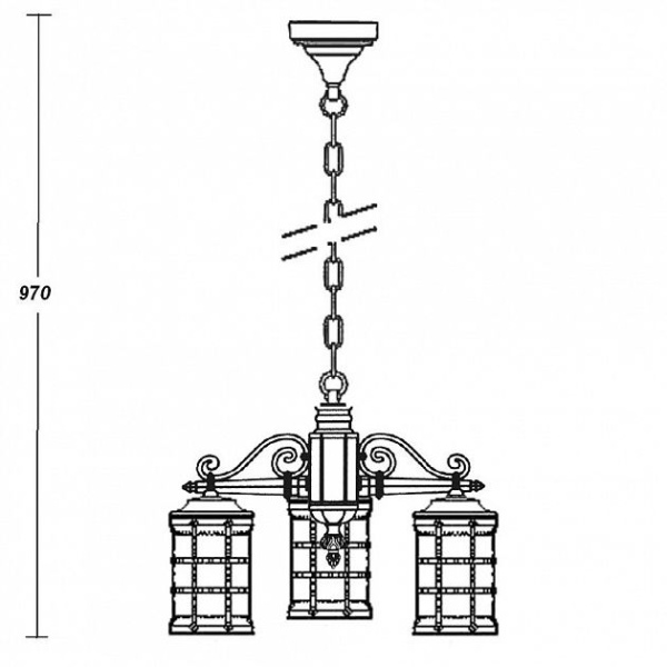 картинка Уличный подвесной светильник 81270/3 Gb от магазина BTSvet