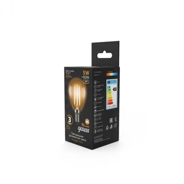 картинка Лампочка LED Filament Globe E14 5W 2700K 1/10/50 105801105 от магазина BTSvet