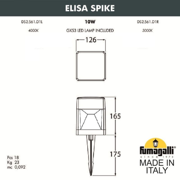картинка Грунтовый светильник Elisa Wall DS2.561.000.LXD1L от магазина BTSvet