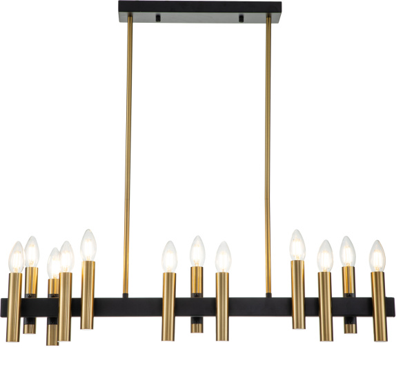 Люстра потолочная на штанге Cero V000208 (13009/12RL Black ) Люстра потолочная на штанге Cero V000208 (13009/12RL Black )