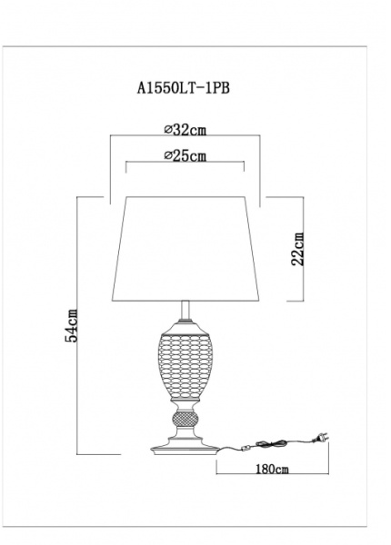 картинка Интерьерная настольная лампа Radison A1550LT-1PB от магазина BTSvet