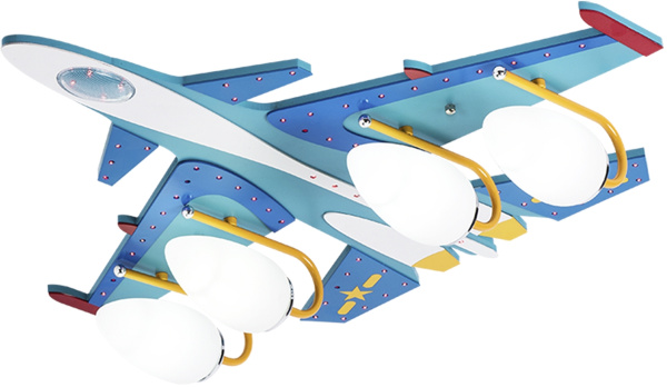 Детская потолочная люстра самолет с пультом для мальчиков Deti_avia 74504