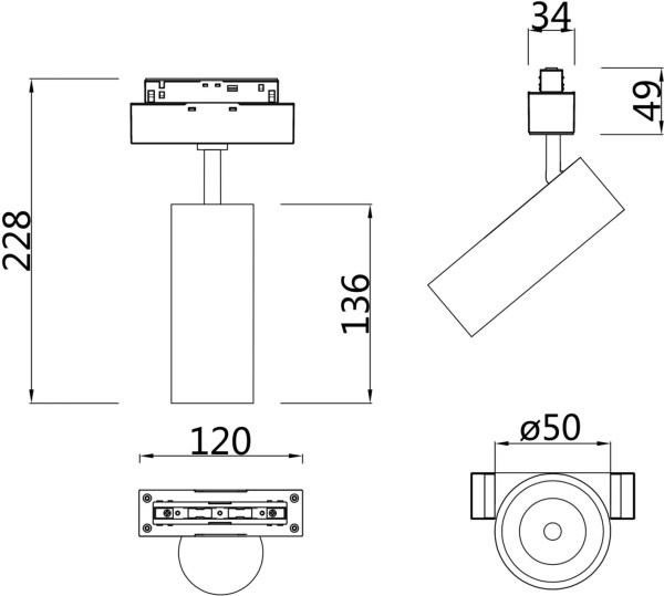 картинка Трековый светильник светодиодный Track lamps TR019-2-10W4K-B от магазина BTSvet