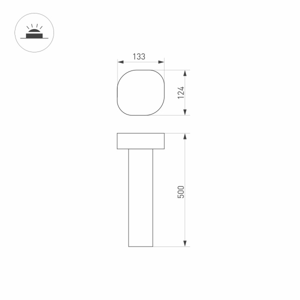 картинка Ландшафтный светильник наземный LGD-SWAMP-BOLL-H500-7W Warm3000 (GR, 93 deg, 230V) (Arlight, IP65 Металл, 3 года) 029968 от магазина BTSvet