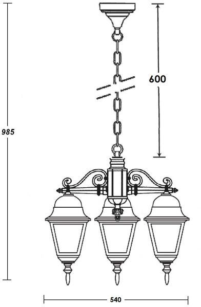 картинка Уличный светильник подвесной QUADRO M 79970M/3 Bl от магазина BTSvet