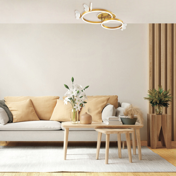 картинка Потолочная люстра Aldania 10225/2LED BL LED*65+15W Gold магазин BTSvet картинка Потолочная люстра Aldania 10225/2LED BL LED*65+15W Gold от магазина BTSvet