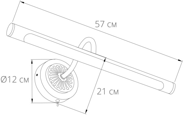 картинка Подсветка для картин светодиодная с выключателем Chianti A8046AP-1PB от магазина BTSvet