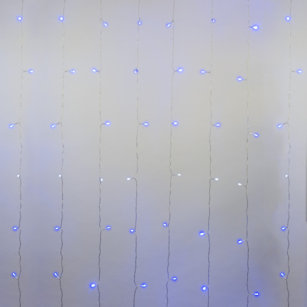 картинка Занавес светодиодный с эффектом мерцания. 3х2м. Соединяемый. 240 светодиодов. Белый и синий свет. ULD-C3020-240/TTK BLUE-WHITE IP44 от магазина BTSvet