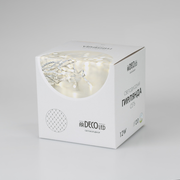 картинка Светодиодная гирлянда ARD-NETLIGHT-HOME-1500x1500-CLEAR-150LED White (230V, 12W) (Ardecoled, IP20) 024673 от магазина BTSvet