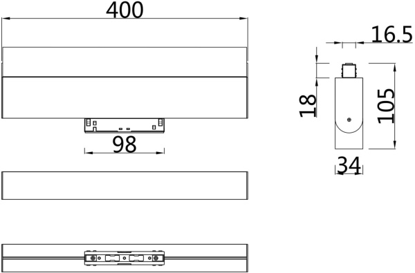 картинка Трековый светильник светодиодный Track lamps TR013-2-20W4K-B от магазина BTSvet