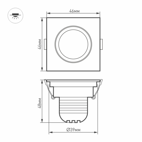 картинка Светодиодный светильник мебельный LTM-S46x46WH 3W Day White 30deg (Arlight, IP40 Металл, 3 года) 014918 от магазина BTSvet