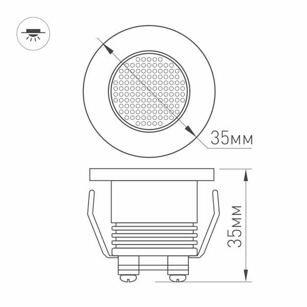 картинка Светодиодный светильник мебельный LTM-R35WH 1W Warm White 30deg (Arlight, IP40 Металл, 3 года) 020753 от магазина BTSvet