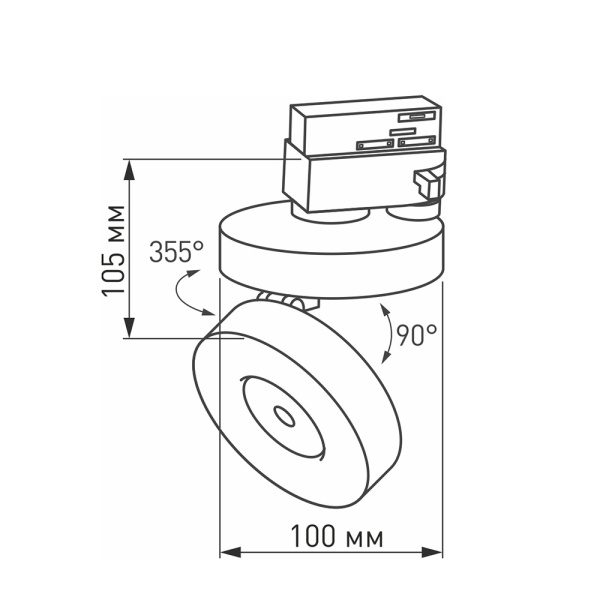 картинка Трековый светильник светодиодный LGD-MONA-TRACK-4TR-R100-12W Warm3000 (BK, 24 deg) (Arlight, IP40 Металл, 3 года) 024996 от магазина BTSvet