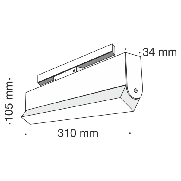 картинка Трековый светильник светодиодный Track lamps TR013-2-20W4K-B от магазина BTSvet